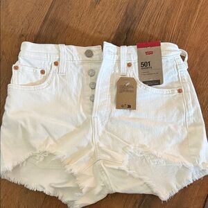 Levi's Women's Bright White Jean Shorts